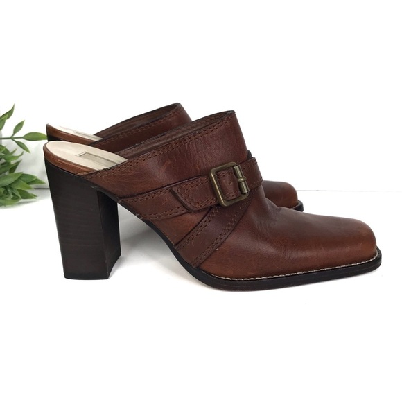MICHAEL KORS  Leather Brown Mules 6 - Picture 1 of 10